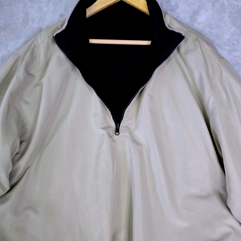 Wedge Golf & Beyond Mens Size L Reversible 1/4 Zip Pullover Jacket Beige Black - Picture 13 of 15